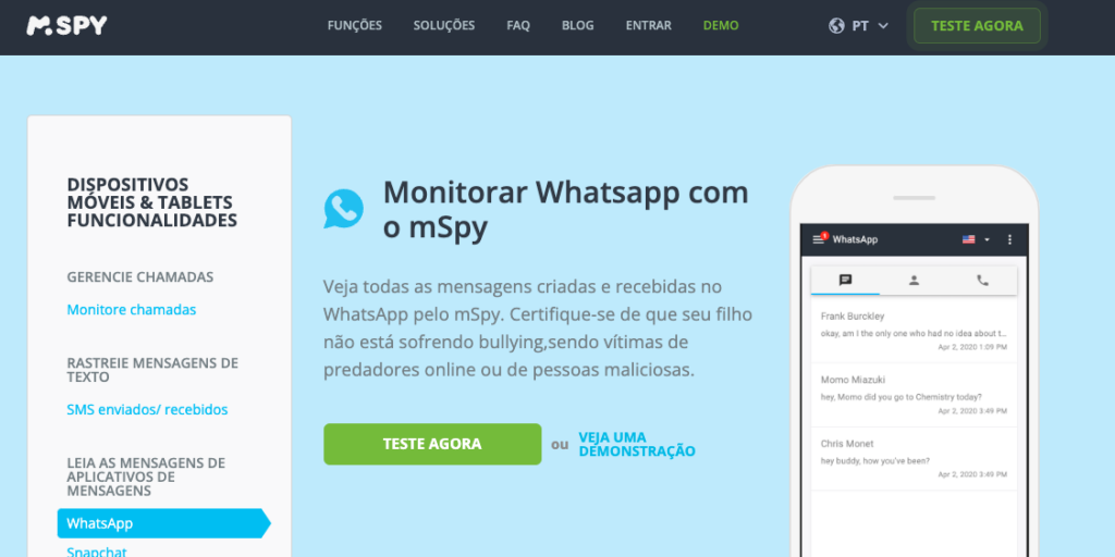aplicativo mspy whatsapp tracker